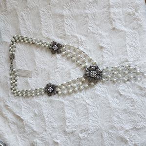NWT Pearl and Silver Elegance Necklace